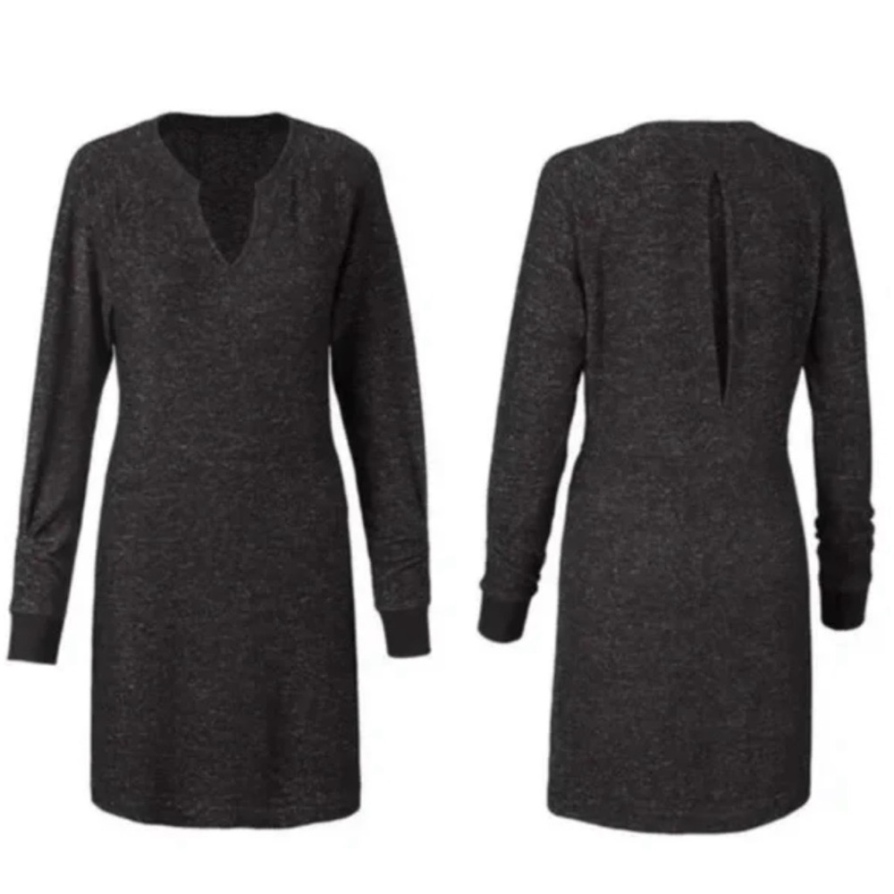 Cabi Womens Sweater 3829 PJ Dress Long Ruched Sleeves Black Heather Size XXS - Picture 2 of 7